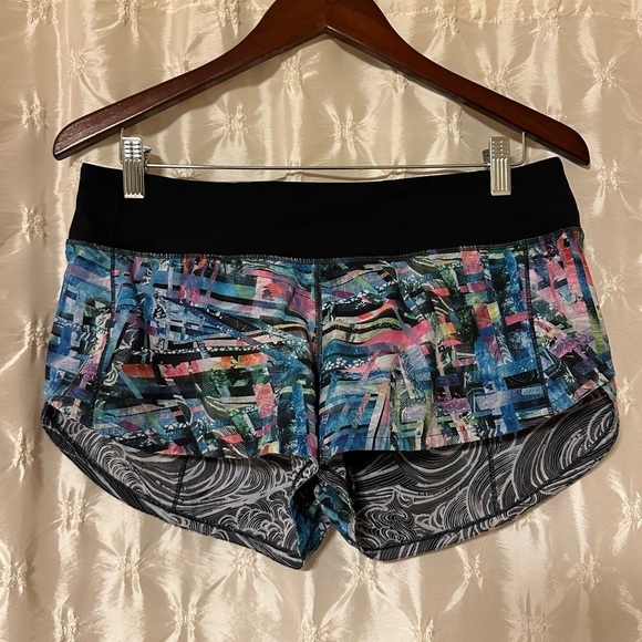 Lululemon 2018 Seawheeze Speed Up Short Electric Beach Running Waves Low Rise - Picture 1 of 11